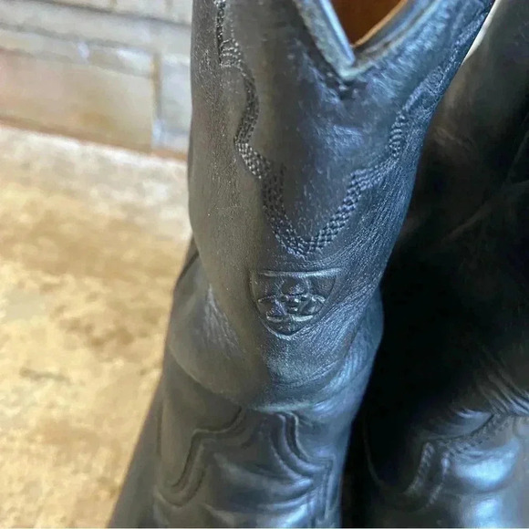 Ariat Men’s Vintage Black Leather Cowboy Boots Embroidered Western 34601: 9D